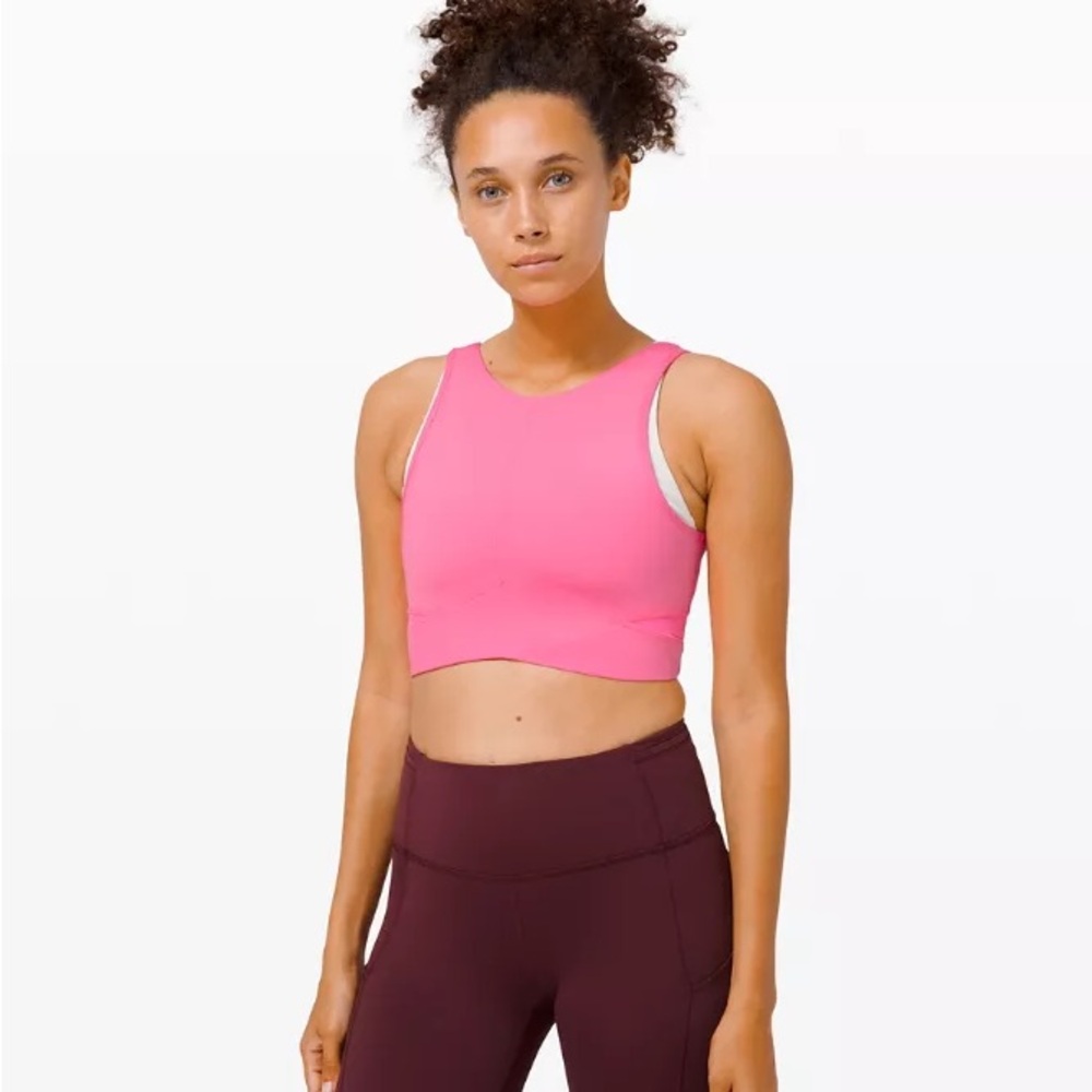 Lululemon Final Mile Crop Tank in dark prism pink
